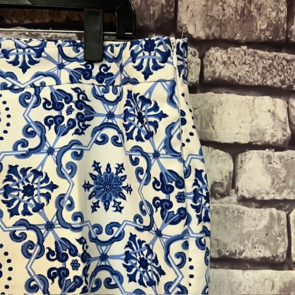 Talbots Blue & White Crop Pants Size 14 - Picture 4 of 8